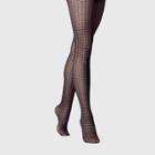 Women's Houndstooth Sheer Tights - A New Day Black 1x/2x,