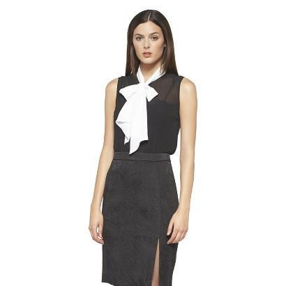 Altuzarra For Target Sleeveless Sheer Bow Blouse- Black