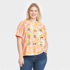Spongebob Squarepants Women's Spongebob Plus Size Short Sleeve Cropped Graphic T-shirt - Orange