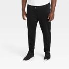 Men's Big & Tall Cotton Tapered Fleece Joggers - All In Motion Black