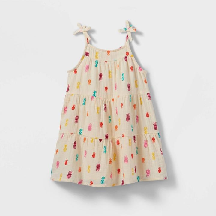 Toddler Girls' Pineapple Tiered Tank Top Dress - Cat & Jack