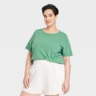 Women's Plus Size Short Sleeve T-shirt - Universal Thread Light Teal Green