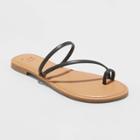 Women's Alix Skinny Strap Flip Flop Sandals - A New Day Black