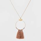 Thread Wrapped Ring And Tassel Pendant Necklace - Universal Thread Pink