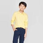 Boys' Long Sleeve Interlock Uniform Polo Shirt - Cat & Jack Pongee Tint