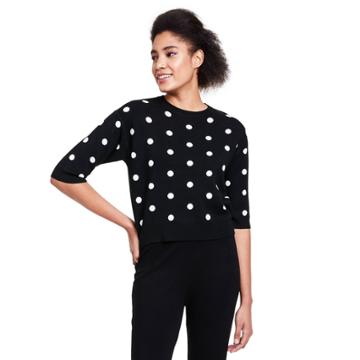 Women's Polka Dot Crewneck Pullover Sweater - Victor Glemaud X Target Black