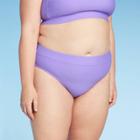 Women's Plus Size High Waist Bikini Bottom - Xhilaration Lilac 14w, Women's, Purple