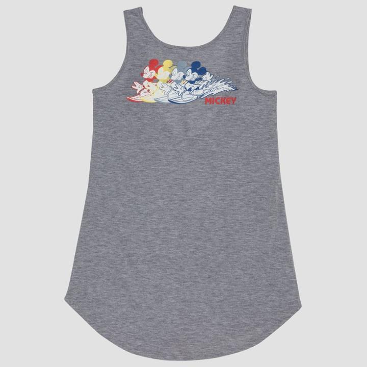 Disney Women's Mickey Mouse Sleeveless Scoop Neck Cover Ups - Awake Gray
