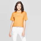 Women's Short Sleeve Sunkissed Cropped Graphic T-shirt - Modern Lux (juniors') - Yellow