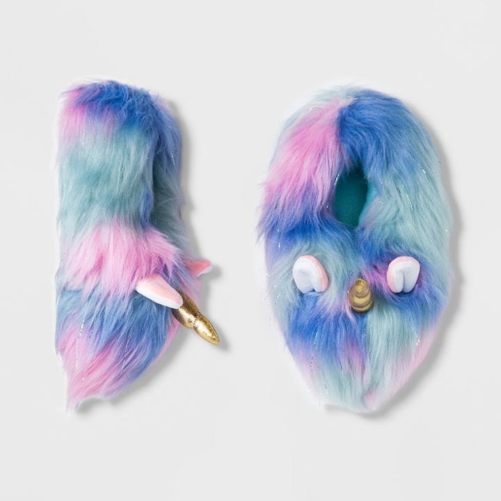 Girls' Unicorn Bootie Slippers - Cat & Jack Pink S(13-1),