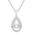 Target Women's Round Diamond Accent Prong Set Pear Mom Fashion Pendant In Sterling Silver (ij-i2-i3)