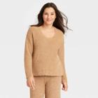 Women's Cozy Feather Yarn Top - Stars Above Brown