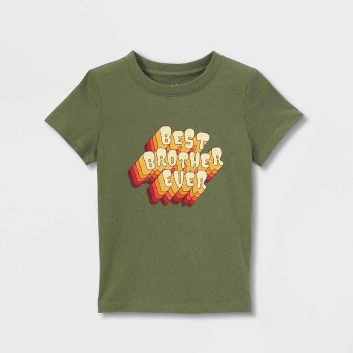 Toddler Boys' 'best Brother Ever' Short Sleeve Graphic T-shirt - Cat & Jack Green
