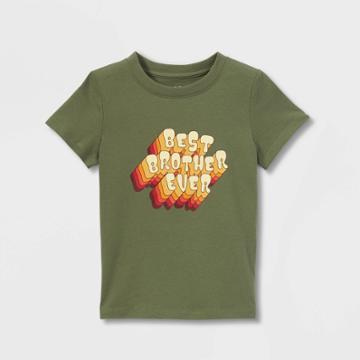 Toddler Boys' 'best Brother Ever' Short Sleeve Graphic T-shirt - Cat & Jack Green