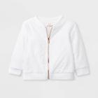 Baby Girls' Eyelet Bomber Jacket - Cat & Jack White