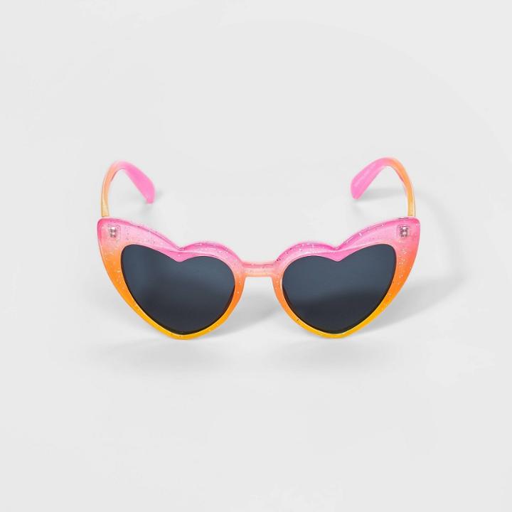 Girls' Ombre Heart Shape Eyewear - Cat & Jack Pink/orange/yellow