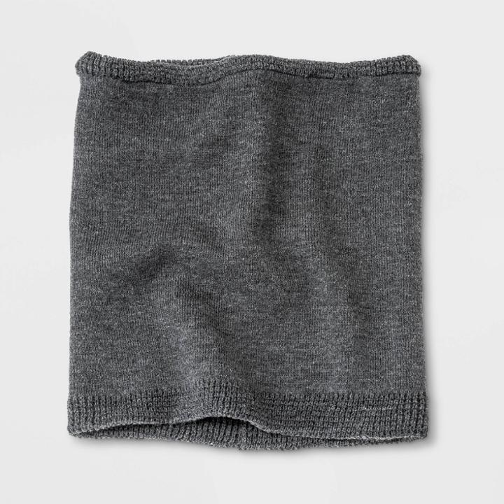Men's Neck Warmer - Goodfellow & Co Charcoal Heather One Size, Grey/grey