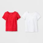 Toddler Boys' 2pk Adaptive Short Sleeve T-shirt - Cat & Jack Red/white