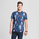 Men's Floral Print Standard Fit Short Sleeve Americana T-shirt - Goodfellow & Co Xavier Navy