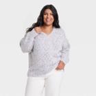 Women's Plus Size V-neck Pullover Sweater - Universal Thread Purple