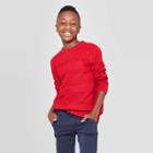 Boys' Long Sleeve Pullover Sweater - Cat & Jack Red S, Boy's,