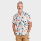 Men's Regular Fit Camp Collar Short Sleeve Button-down Shirt - Goodfellow & Co Orange
