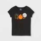 Girls' Adaptive Halloween Printed Short Sleeve Graphic T-shirt - Cat & Jack Black