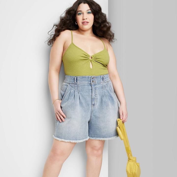 Women's Plus Size Spaghetti Strap Cut Out Bodysuit - Wild Fable