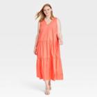 Women's Plus Size Sleeveless Tiered Dress - Who What Wear Pink