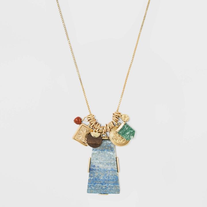 Target Brass Semi Blue Lapis Jade Red Jasper Necklace - Universal Thread