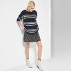 Women's Striped Oversize Long Sleeve Crew Sweater - Wild Fable Black
