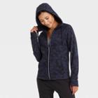 Women's Cotton Fleece Zip Front Sweatshirt - All In Motion Dark Navy