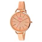 Women's Boum Champagne Watch With Genuine Leather Metallic-finish Strap-rose Gold, Red