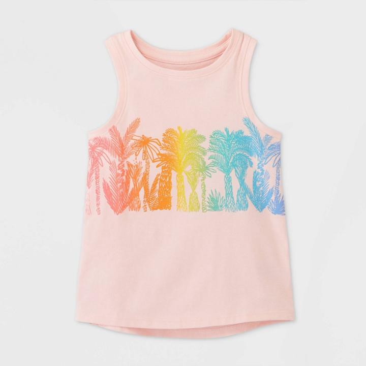 Toddler Girls' Palm Tree Tank Top - Cat & Jack Pink 18m, Toddler Girl's