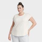 Women's Plus Size Short Sleeve Ribbed Back T-shirt - All In Motion White