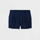 Women's Plus Size Linen Shorts - Ava & Viv Navy X, Women's, Blue