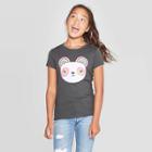 Petitegirls' Short Sleeve Rainbow Panda Graphic T-shirt - Cat & Jack Charcoal Xs, Girl's, Gray