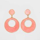 Sugarfix By Baublebar Cut-out Hoop Earrings - Blush Pink, Women's