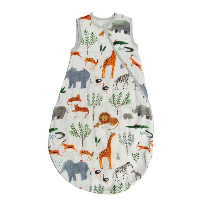 Loulou Lollipop Muslin Sleep Sack Wearable Blanket - Safari Jungle 3-12