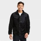 Men's Long Sleeve Faux Fur Sherpa Jacket - Goodfellow & Co Black
