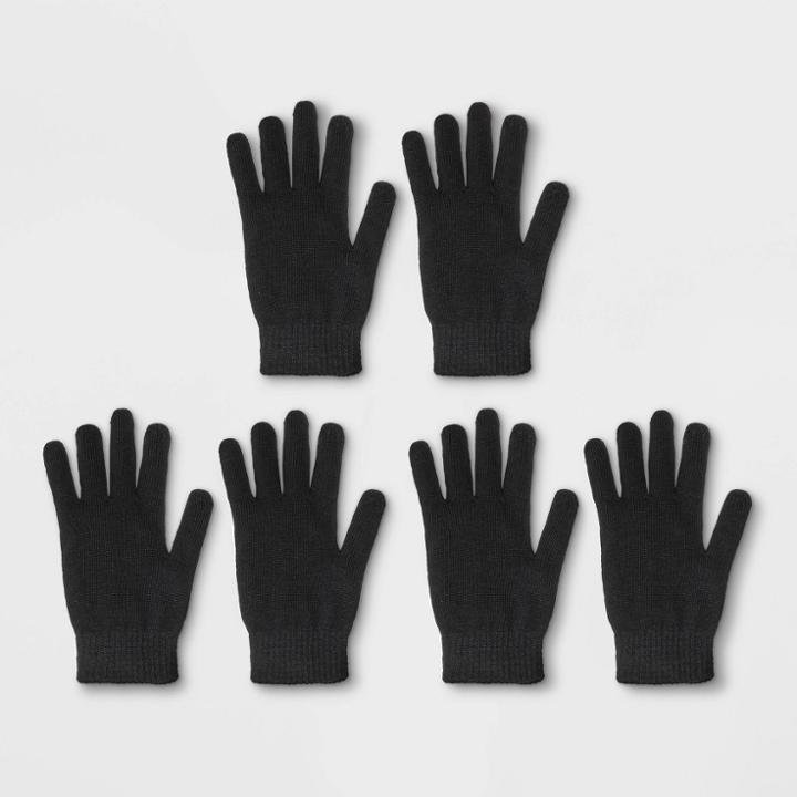 Women's 3pk Magic Gloves - Wild Fable Black