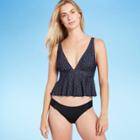 Women's Peplum V-neck Crop Tankini Top - Kona Sol Animal Print