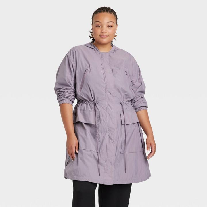 Women's Plus Size Anorak Jacket - A New Day Purple