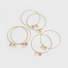 Six Piece Bangle With Hearts And Stars Charms Bracelet - Wild Fable Gold