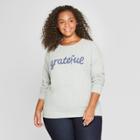 Women's Plus Size Grateful Graphic Sweatshirt - Grayson Threads (juniors') Heather Gray