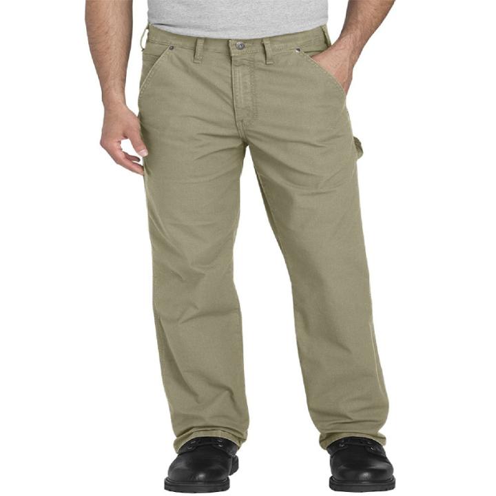 Dickies Men's Tough Max Ripstop Flex Regular Straight Fit Carpenter Pants - Khaki (green)