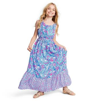 Girls' My Fans Sleeveless Round Neck Maxi Dress - Lilly Pulitzer For Target Blue/pink S, Women's, Size: Small, Pink Blue