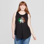 Women's Plus Size Irish Clover Sequin Graphic Tank Top - Zoe+liv (juniors') Black