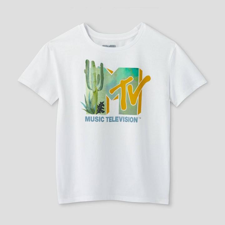 Women's Mtv Cactus Short Sleeve Graphic T-shirt (juniors') - White