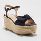 Women's Happy Bow Espadrille Wedges - A New Day Navy (blue)